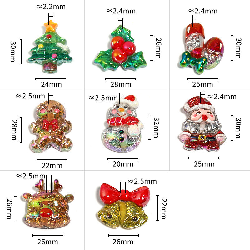 Christmas Series Cartoon Handmade Resin Loose Beads DIY