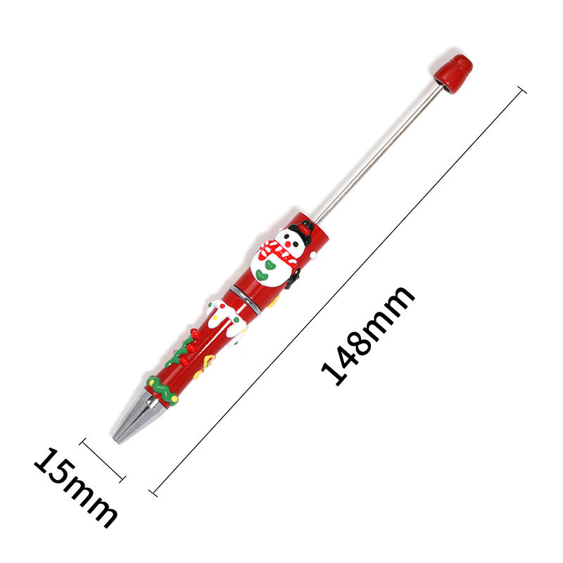 Cross-Border Christmas Hand-Painted Beaded Pen