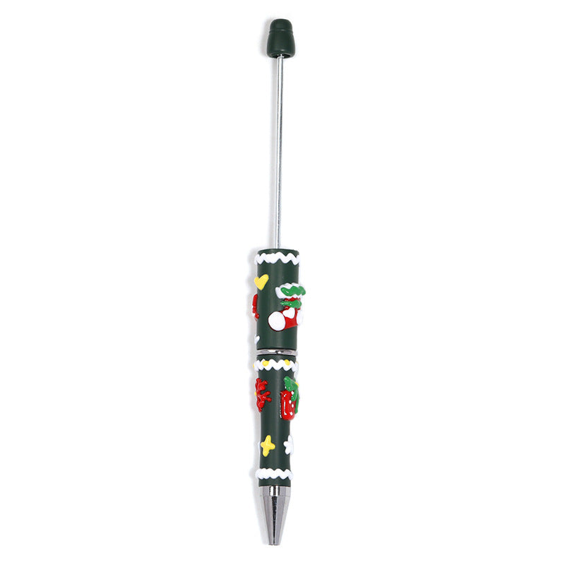 Cross-Border Christmas Hand-Painted Beaded Pen