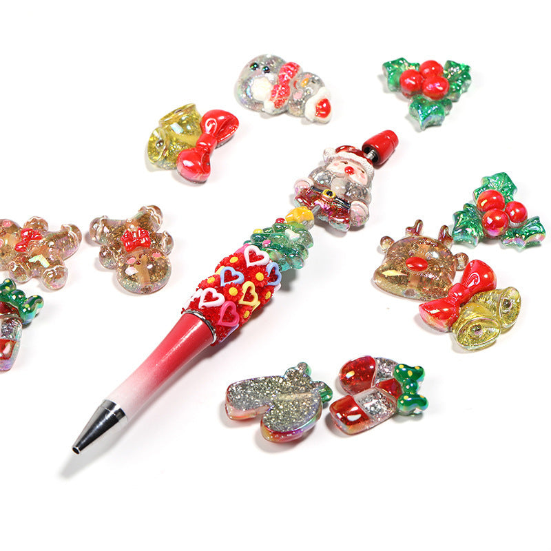 Christmas Series Cartoon Handmade Resin Loose Beads DIY