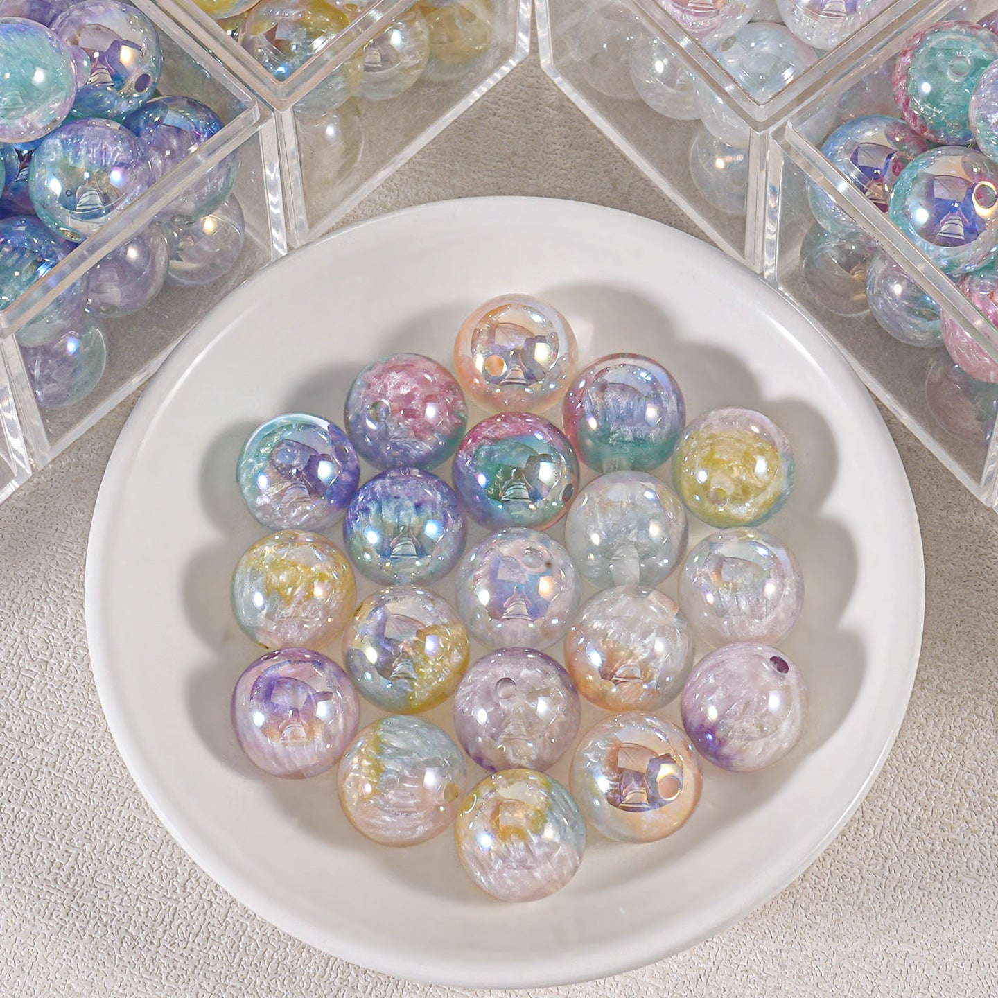 Oil Painting Straight Hole Round Bead DIY