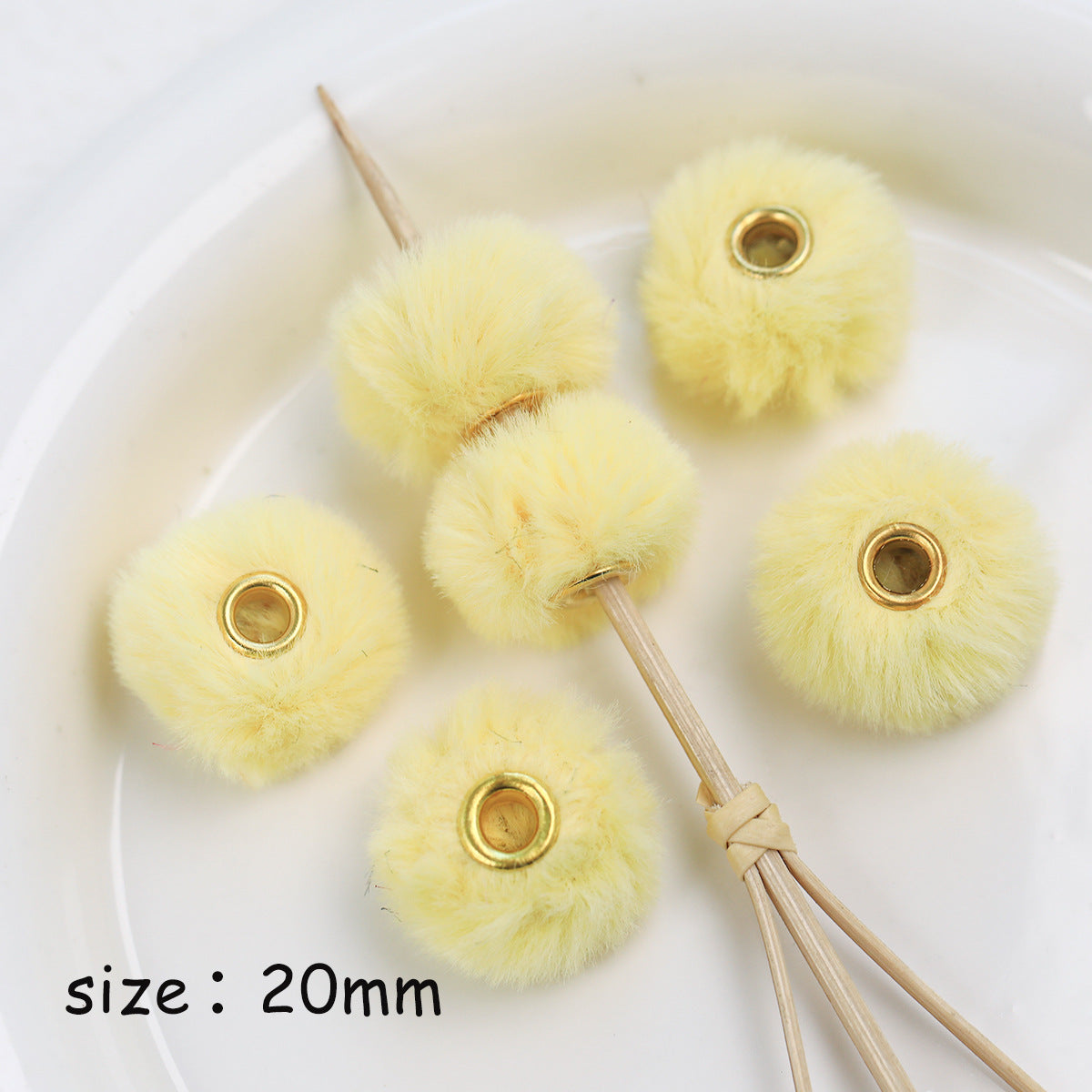 Colorful Perforated Pom Pom Spacer Beads DIY