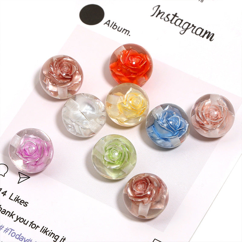 Transparent Rose Flower Beads