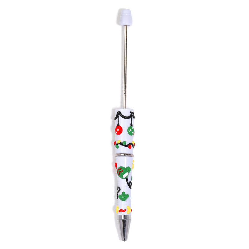 Cross-Border Christmas Hand-Painted Beaded Pen