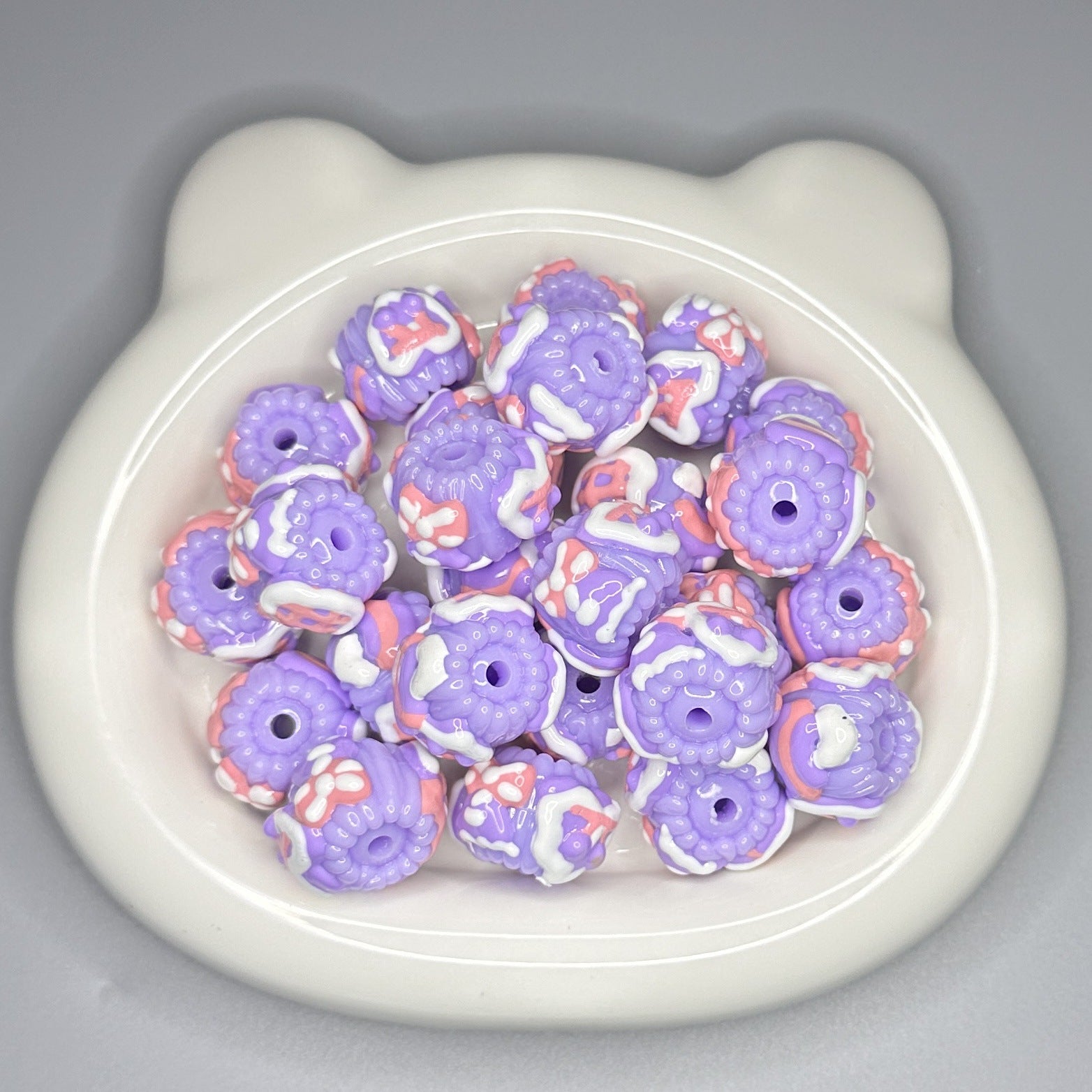Colorful Hand-Painted Beads For DIY Phone Chain / Keychain