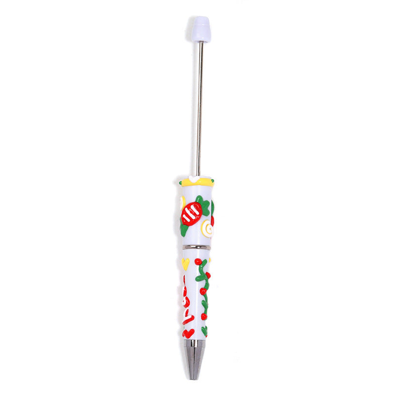 Cross-Border Christmas Hand-Painted Beaded Pen