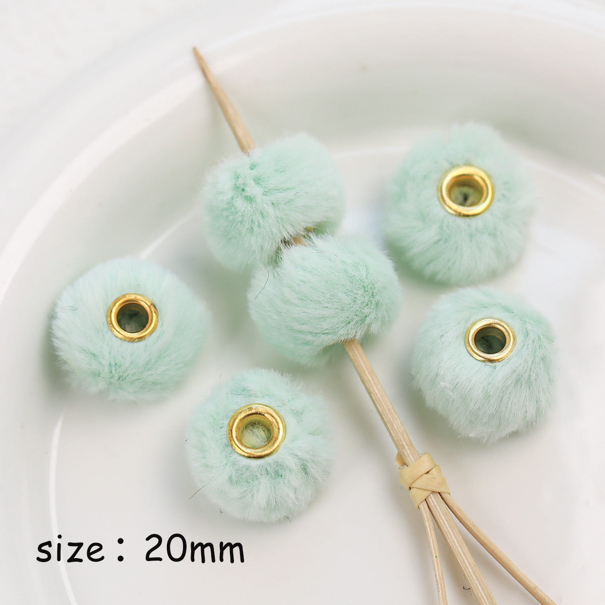 Colorful Perforated Pom Pom Spacer Beads DIY