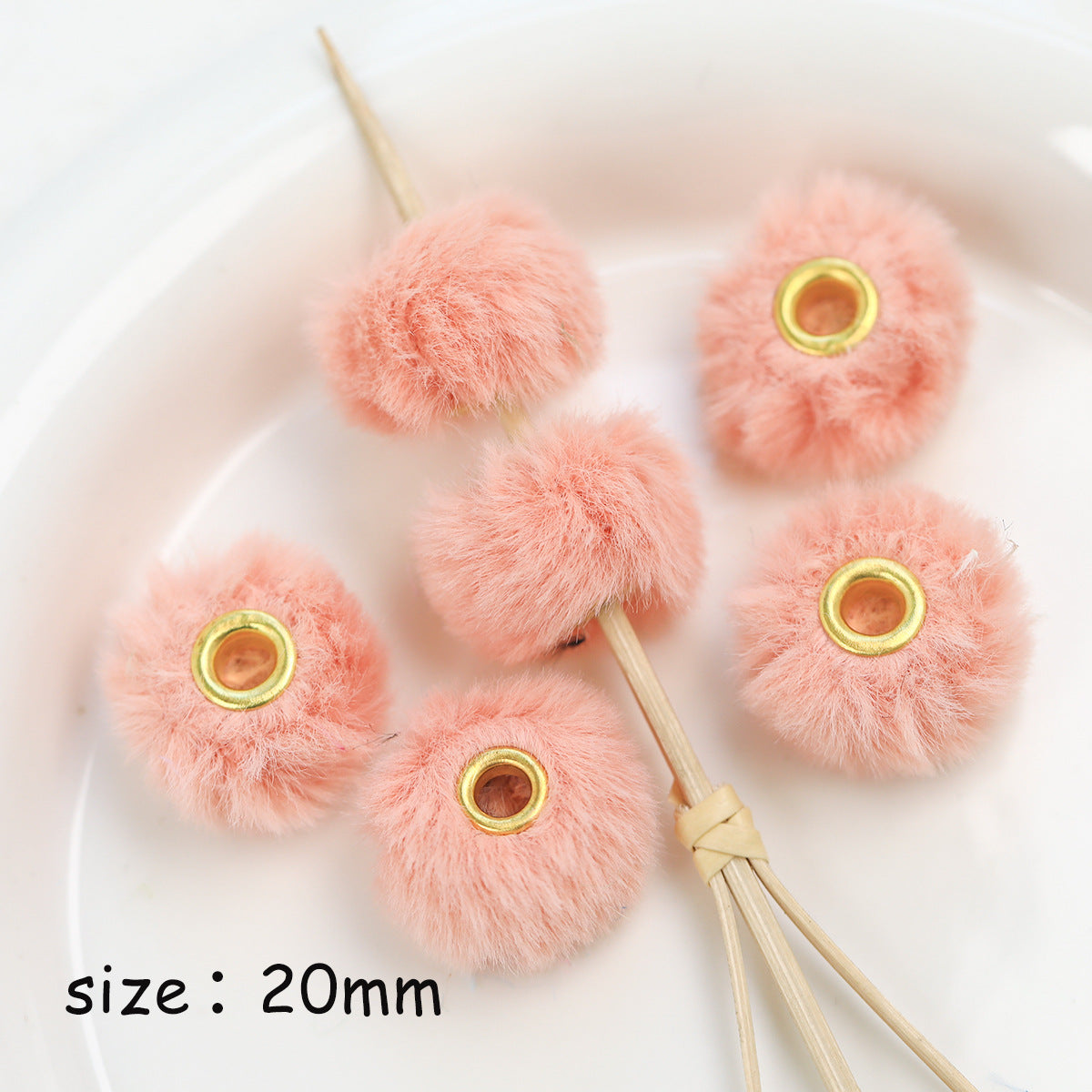 Colorful Perforated Pom Pom Spacer Beads DIY