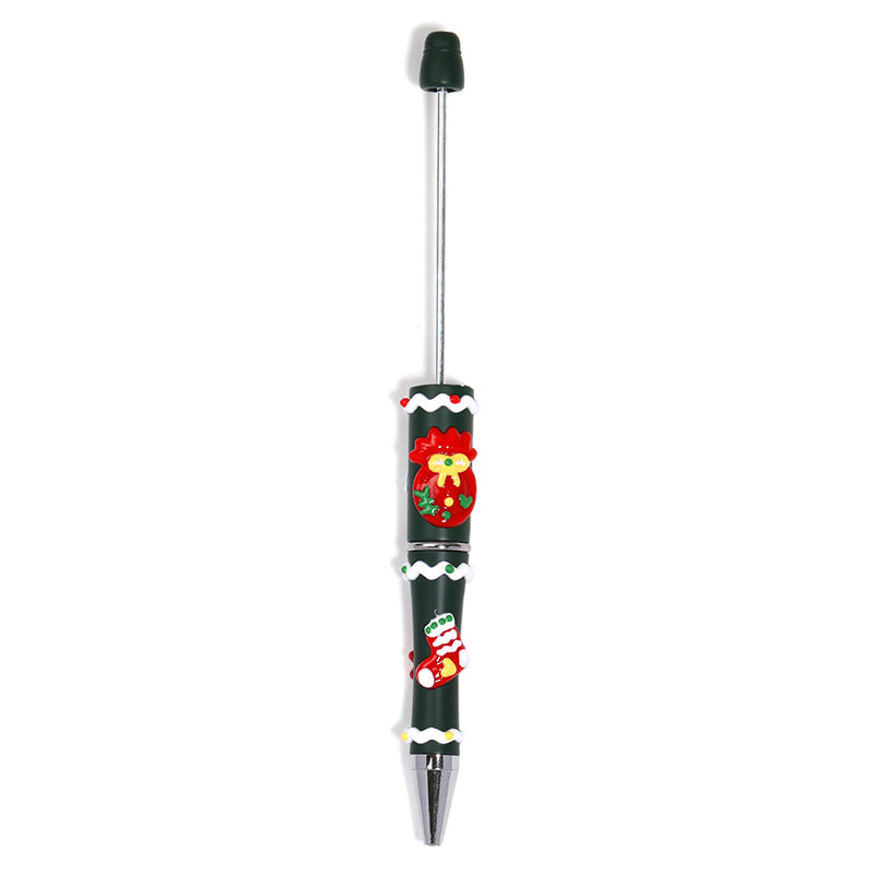 Cross-Border Christmas Hand-Painted Beaded Pen