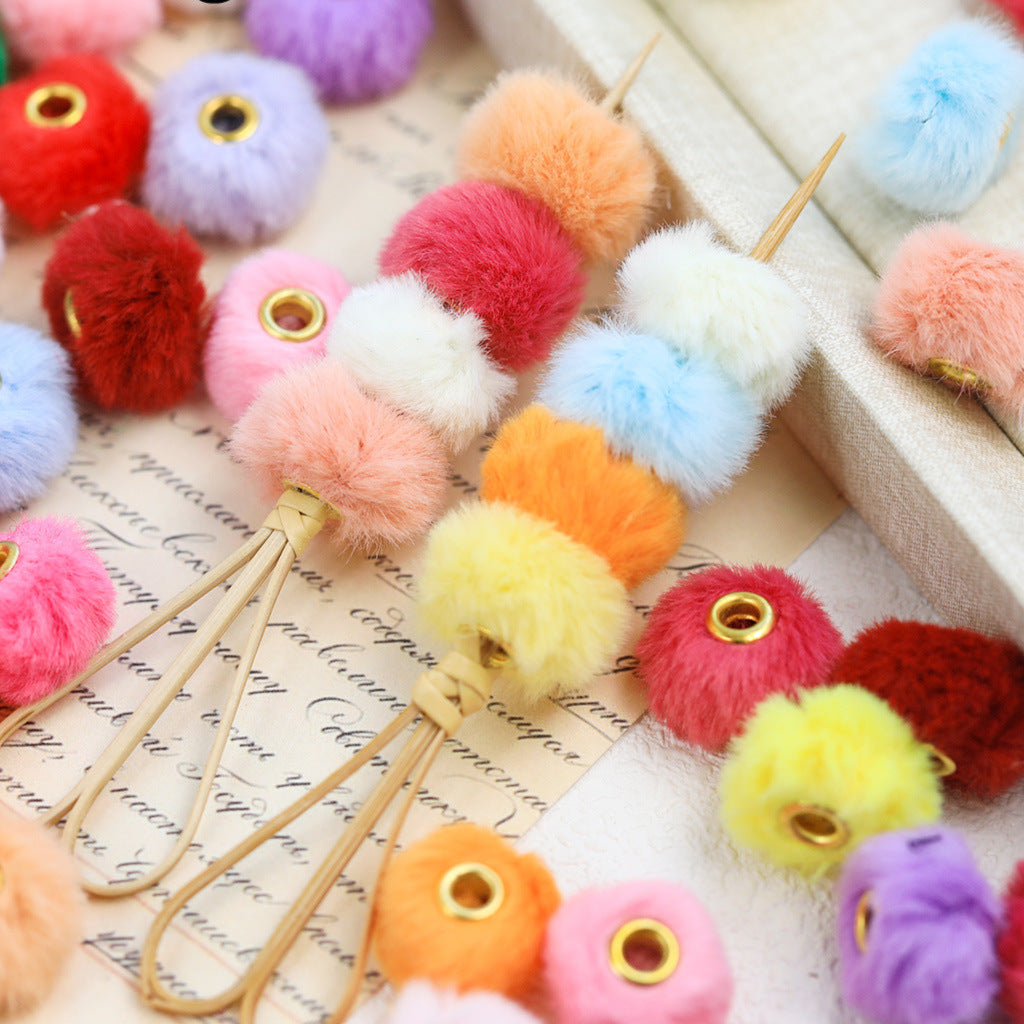 Colorful Perforated Pom Pom Spacer Beads DIY