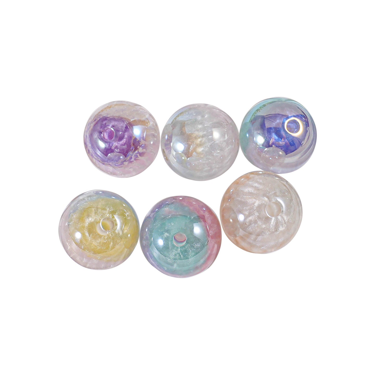 Oil Painting Straight Hole Round Bead DIY