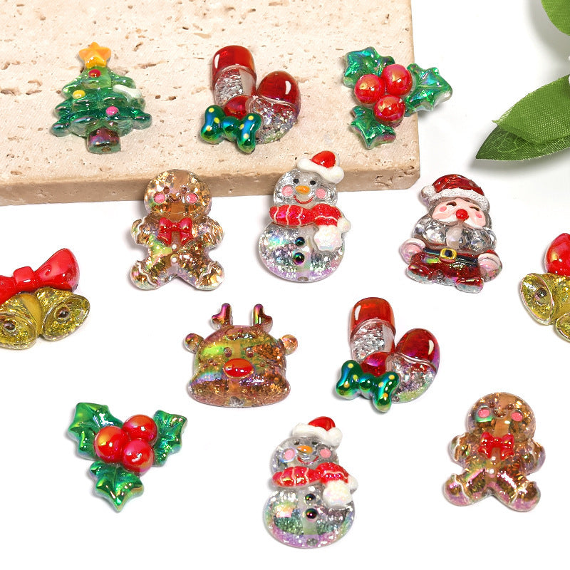 Christmas Series Cartoon Handmade Resin Loose Beads DIY