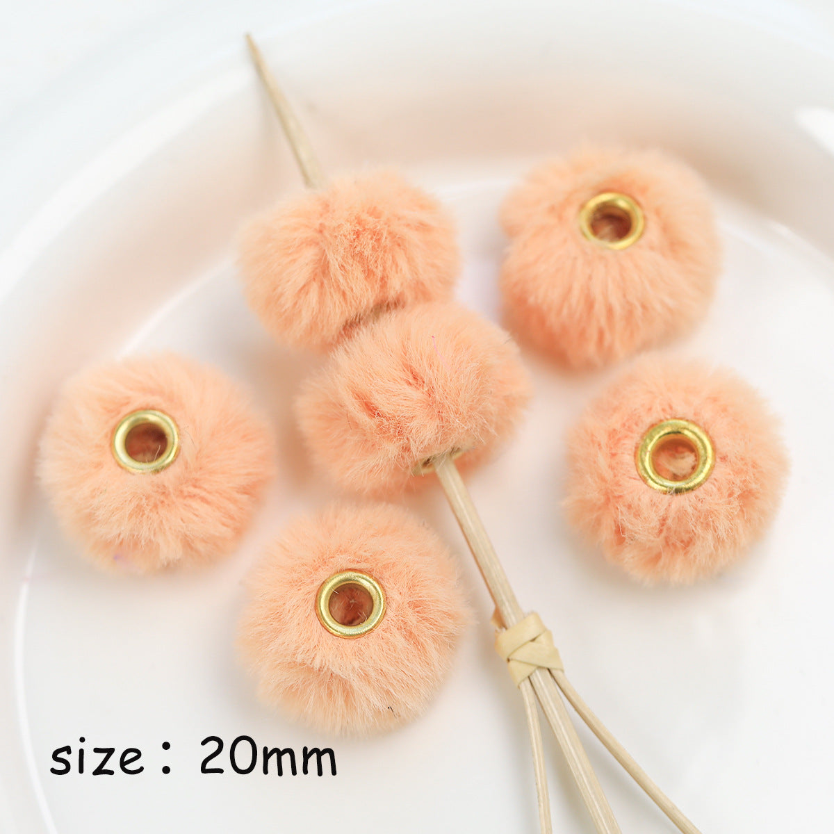 Colorful Perforated Pom Pom Spacer Beads DIY