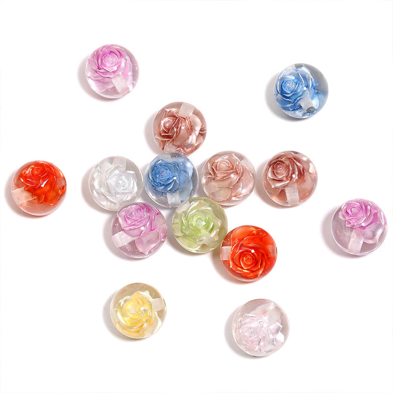 Transparent Rose Flower Beads