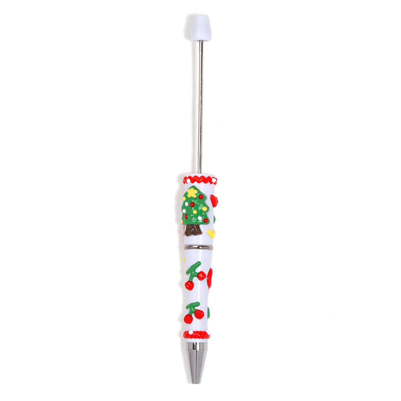 Cross-Border Christmas Hand-Painted Beaded Pen