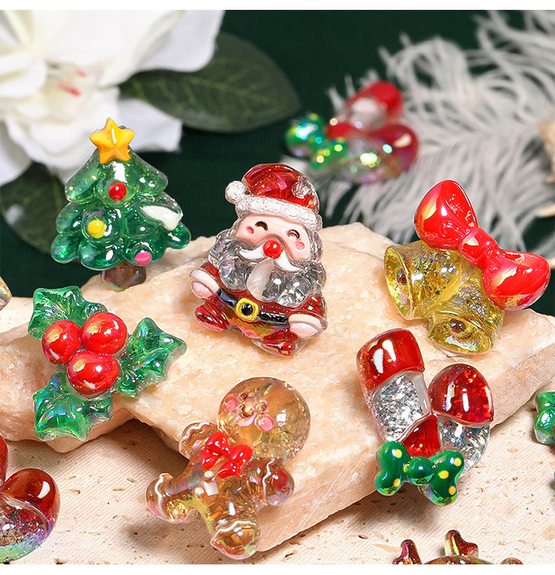 Christmas Series Cartoon Handmade Resin Loose Beads DIY