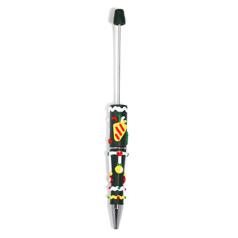 Cross-Border Christmas Hand-Painted Beaded Pen