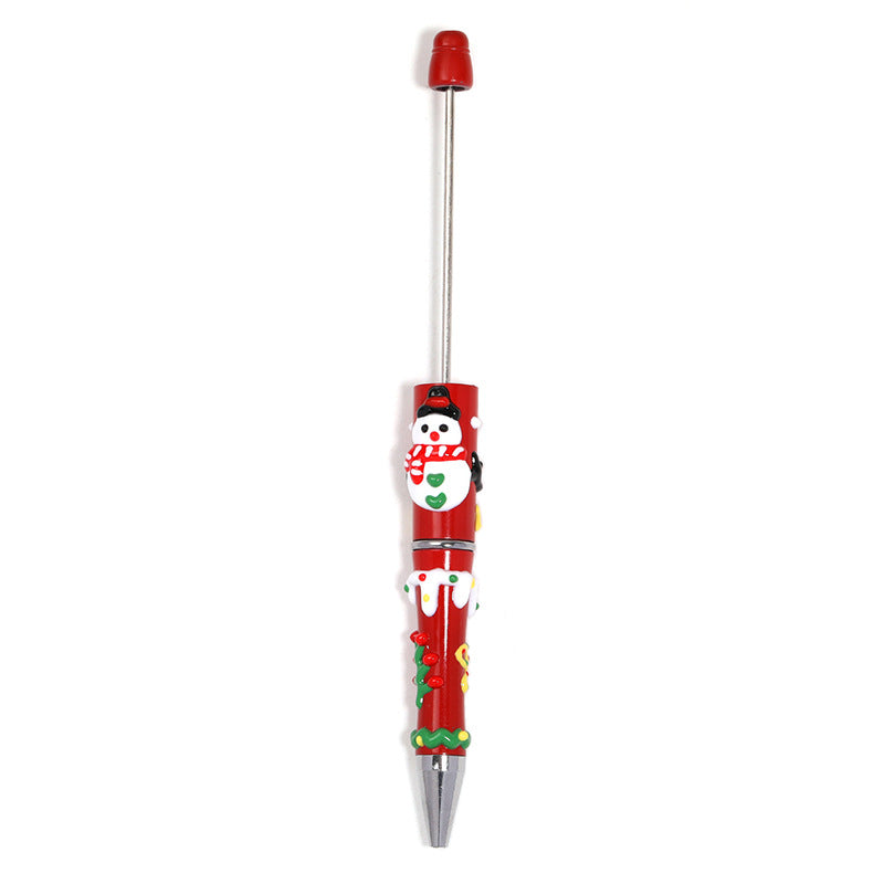 Cross-Border Christmas Hand-Painted Beaded Pen