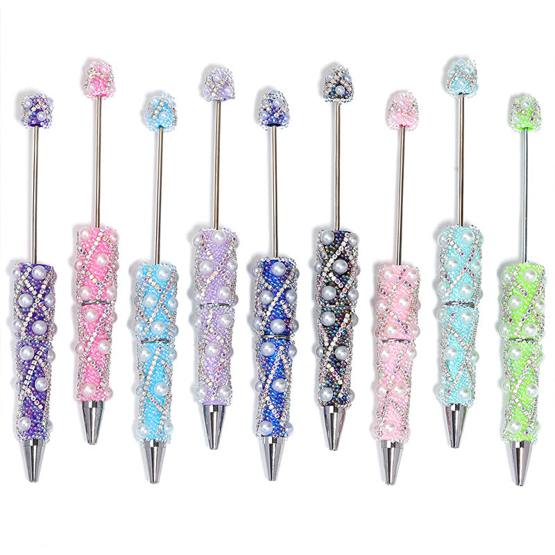 Shiny Bubble Beaded Pen With Diamond