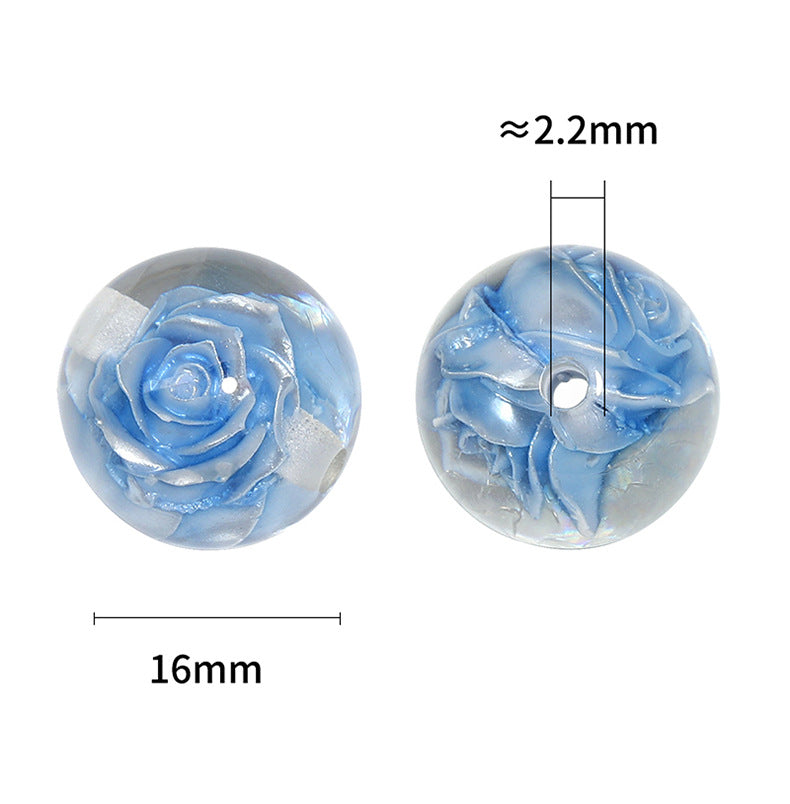 Transparent Rose Flower Beads