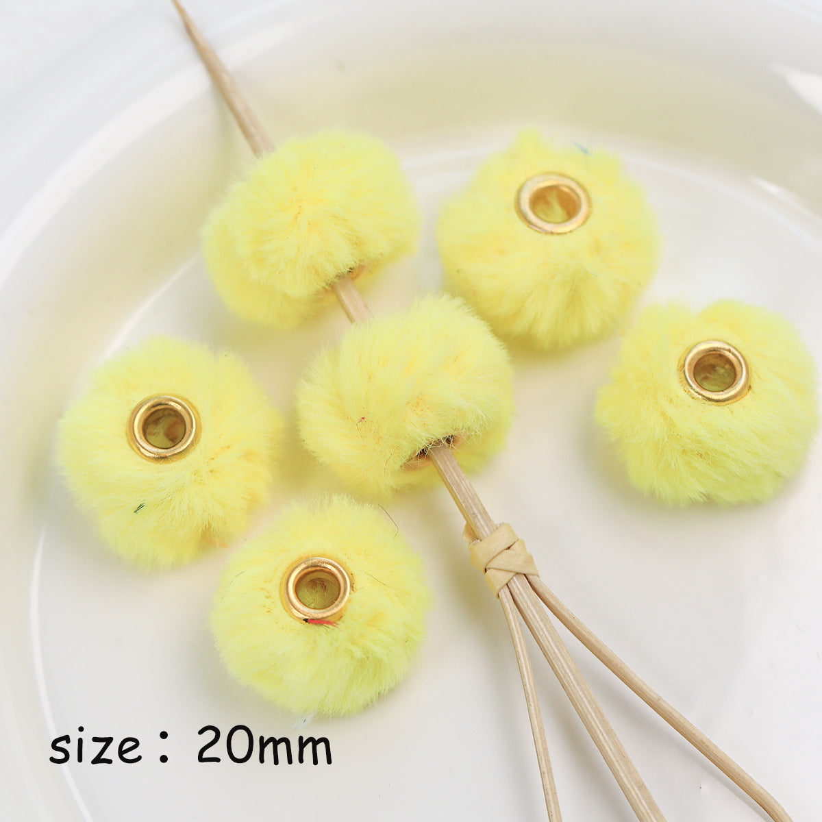Colorful Perforated Pom Pom Spacer Beads DIY