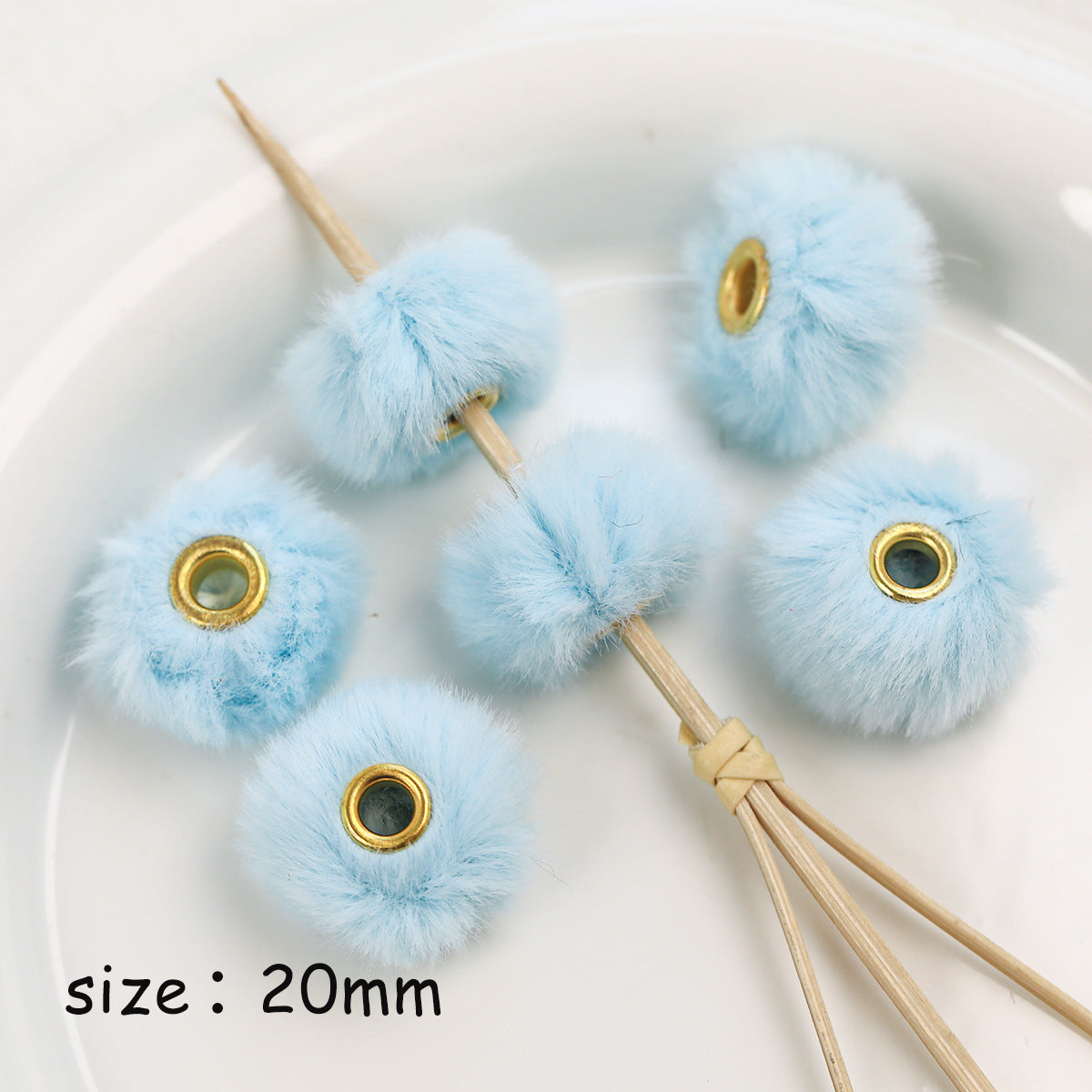 Colorful Perforated Pom Pom Spacer Beads DIY