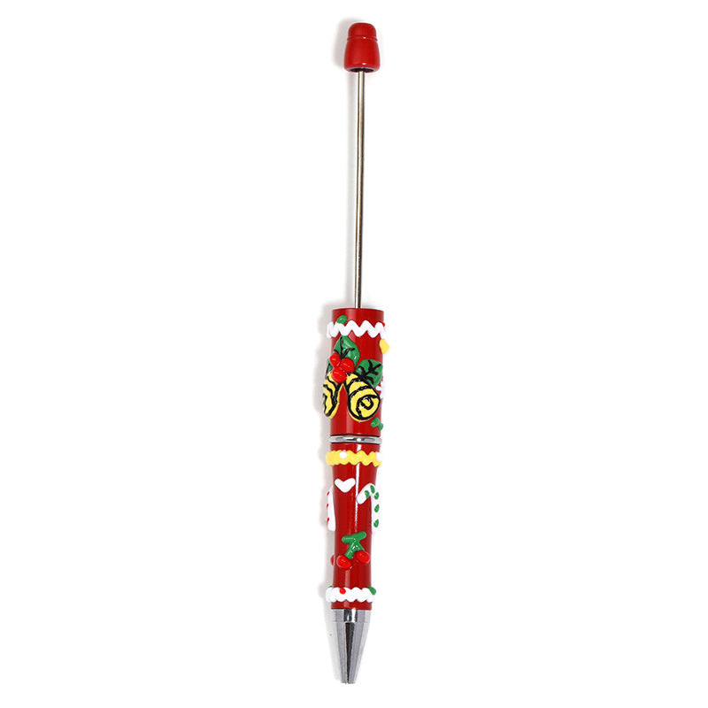 Cross-Border Christmas Hand-Painted Beaded Pen