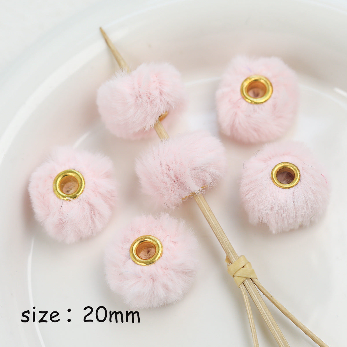 Colorful Perforated Pom Pom Spacer Beads DIY