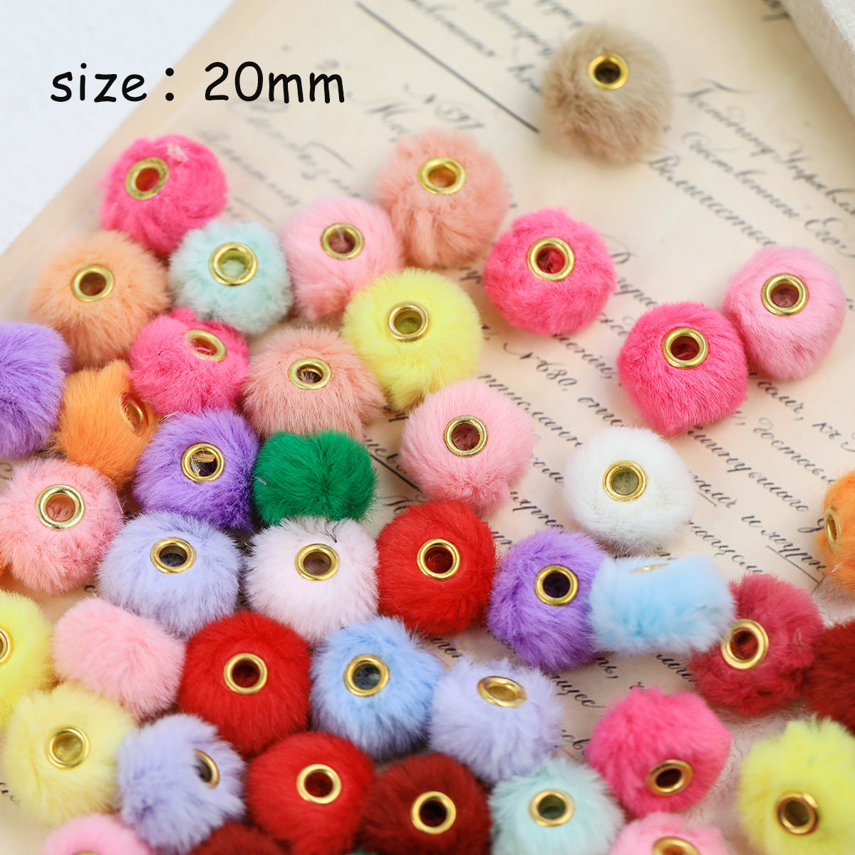 Colorful Perforated Pom Pom Spacer Beads DIY