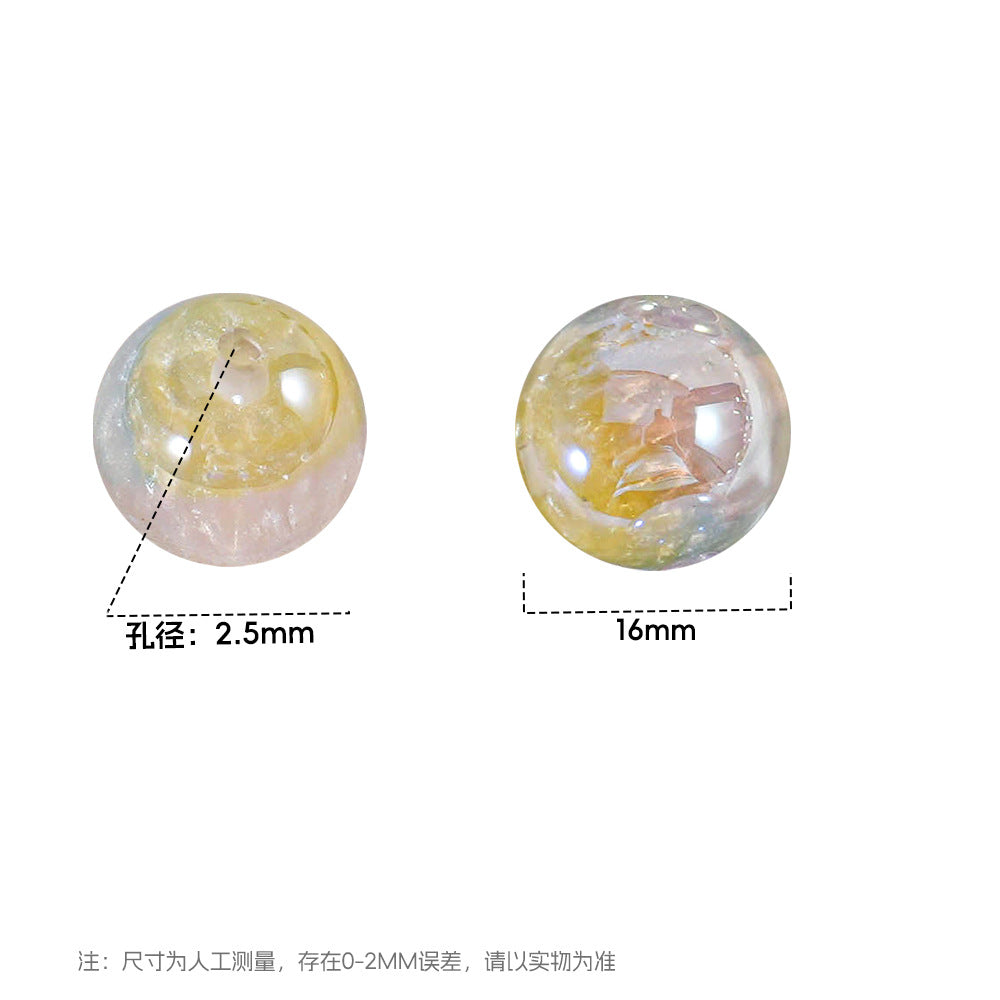 Oil Painting Straight Hole Round Bead DIY