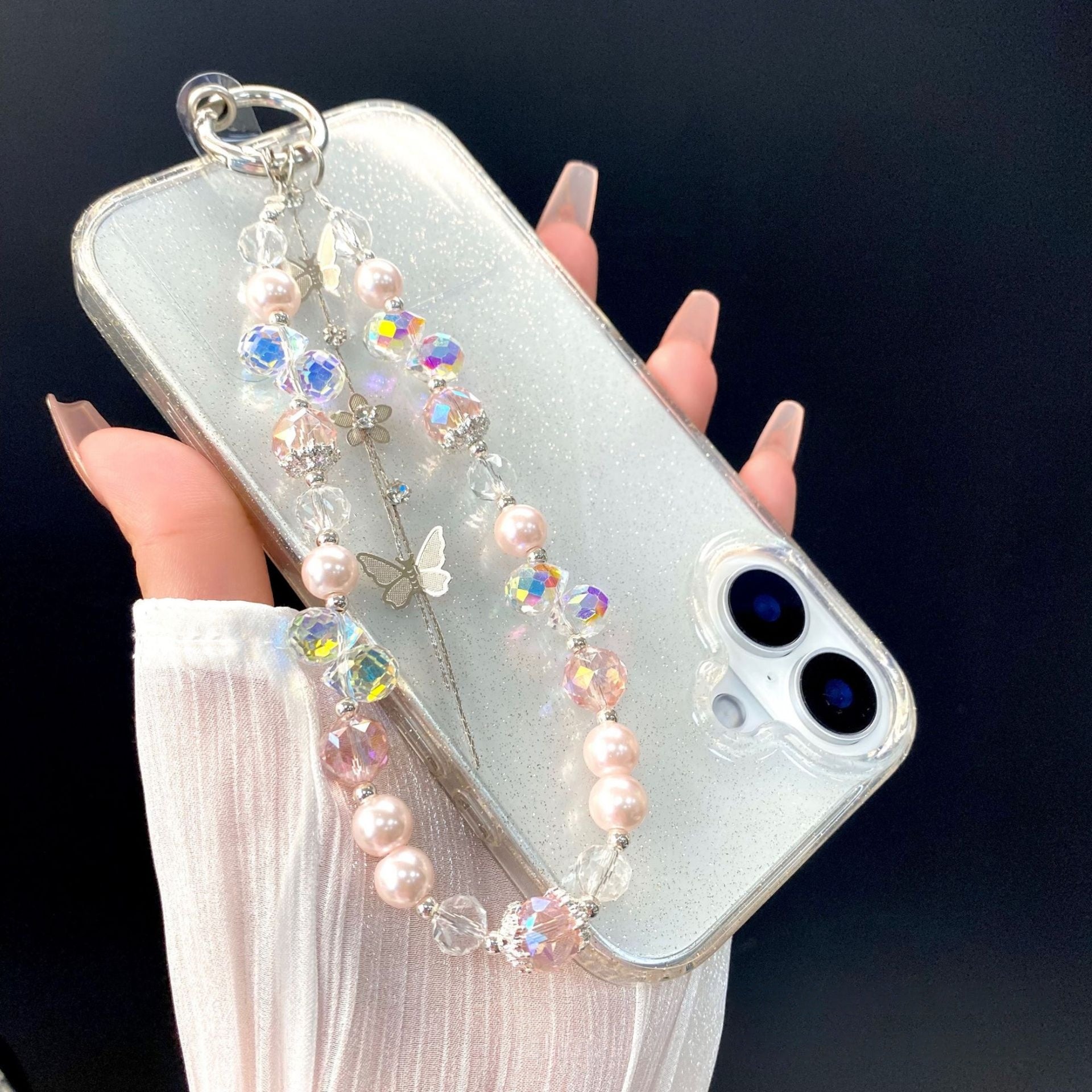 Crystal Butterfly Tassel Phone Charm