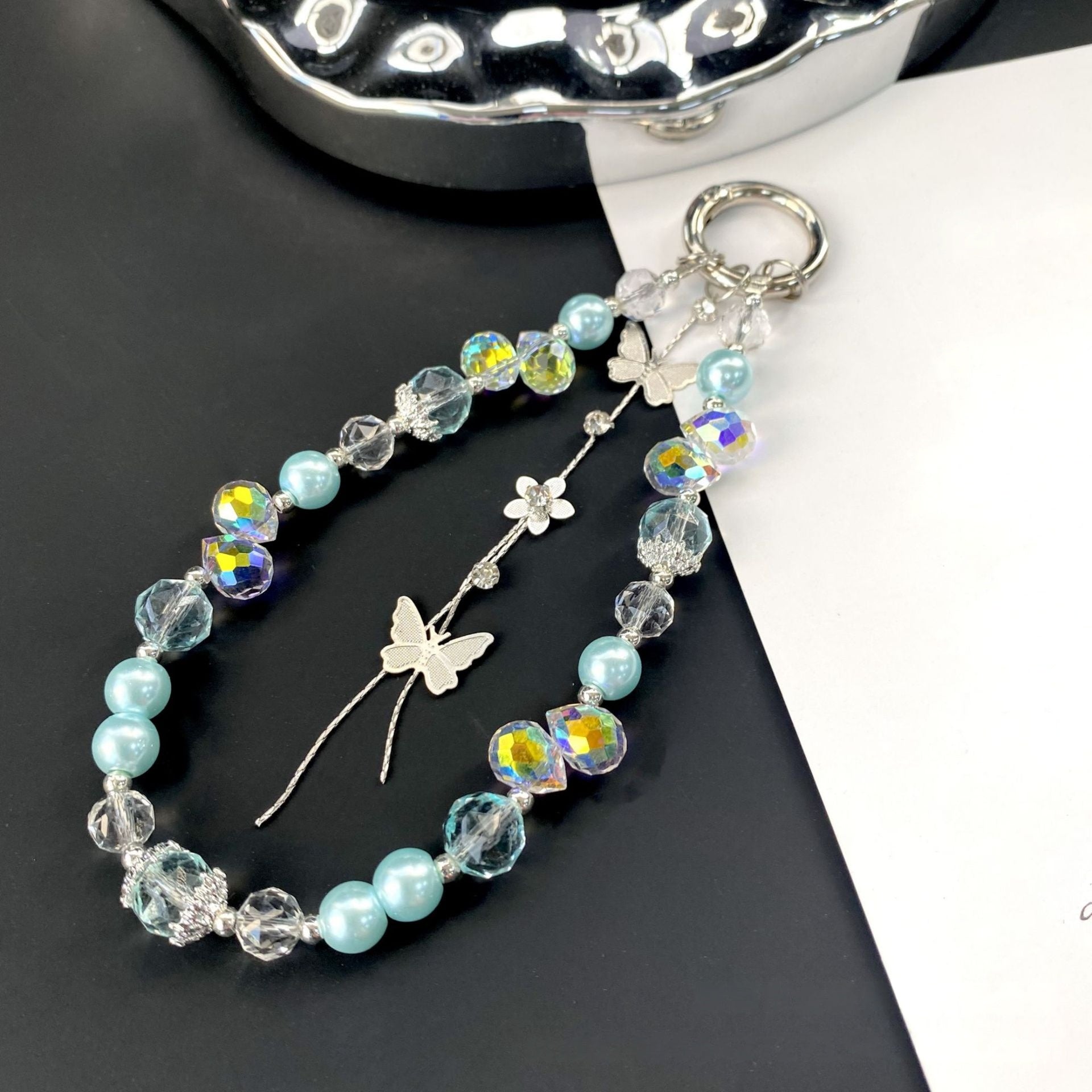 Crystal Butterfly Tassel Phone Charm